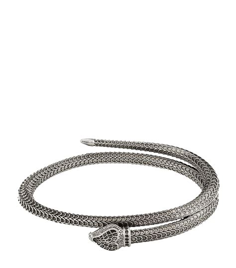 GUCCI Sterling Silver Garden Snake Bracelet.